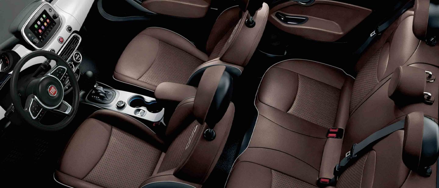 Overhead view of the seats in the 2020 Fiat 500X.